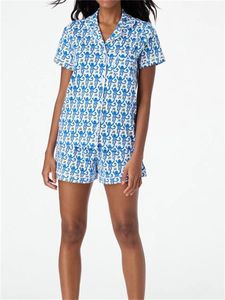 Dames schattige Roller Rabbit pyjama Y2k aap geprefabriceerde afdrukken 2-delige pyjama set shirt met korte mouwen Pj shorts set vrijetijdskleding 857