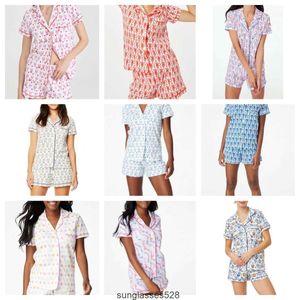 Dames schattig roller konijn pyjama's y2k aap geprefabriceerd printing 2-delige pyjama set shirt met korte mouwen pj shorts casual slijtage ju8