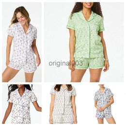 Dames schattig Roller Rabbit tweedelige broek pyjama Y2K aap geprefabriceerde afdrukken 2-delige pyjama set shirt met korte mouwen Pj shorts set Casual homewear hj