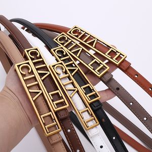 Ceintures extrêmement fines décontractées pour femmes, tendance rétro, lettres dorées, jupe longue de styliste, ceinture à nouer en jean, ceinture pelvienne en alliage de bronze