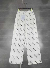 Dames denim broek ontwerper Jean Lady Trousers Joggings Stijlvolle letter afdrukken loszittende brede pijlen Pant Witte ontwerpers kleding damesjeans kleding