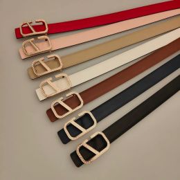 Ceinture de créateur pour femmes, diamants de luxe, insertion de boucle en or, ceintures en cuir rouge lisse, adaptées aux cadeaux, aux fêtes en plein air, 6 couleurs -7