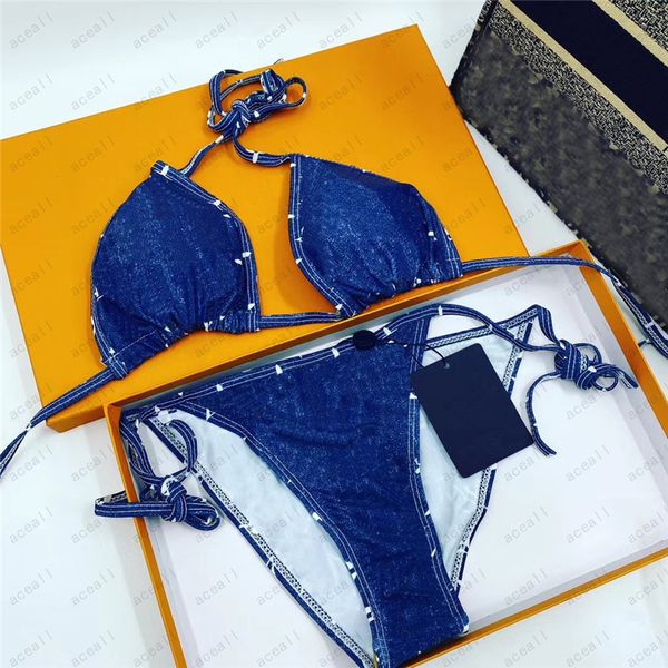 Bikini de diseñador para mujer Traje de baño clásico Marca Carta Patrón Estampado Sexy Verano Dos piezas Traje de baño Bikinis de moda para mujer caliente Traje de baño