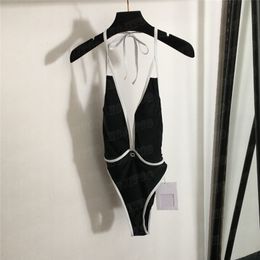Damesontwerper Bikini Swimwear Sexy Halter Backless One Piece Swimsuit Push Up Bandage Bathing Suit zwemkleding voor strandfeest