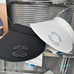 Damesontwerper Zwarte witte hoed Visors Cap Top Zon Hoed mode gebreide hoed pet voor mannen vrouw brede rand hoeden zomer emmer hoeden