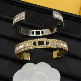 Pulsera de diseñador para mujer Brazalete abierto Pulseras de diamantes de lujo Brazaletes de oro encantadores Joyería premium clásica Regalos de moda 925 Plata Nuevo -7