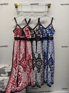 dames designer kleding mode symmetrisch patroon afdrukken meisje jurken maat S-L dame jurk zomer mode riem lange rok juli03