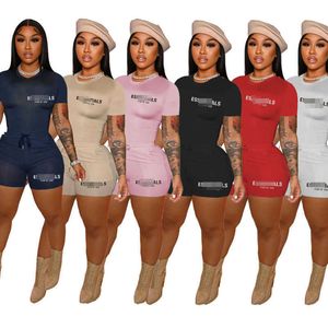 Femmes Designer Vêtements Survêtements D'été Tenues De Sport 2 Pièces Pantalon Ensemble Lettre Imprimé À Manches Courtes T-shirt Et Short Costume