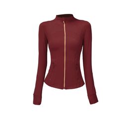 Diseñador de mujeres Definir Fitness Yoga Conjunto de chaqueta para mujer Slim Sports Chaqueta de pie Collar con cremallera Camisa de yogas apretada de gimnasio Athtic 2024