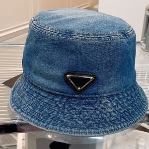 Womens Designer Denim Bucket Hats Fashion Luxury Men Tie-geverfde driehoek P Hat Zomer Ademende Casquette Ball Cap Bonnet Beanies 2303234BF