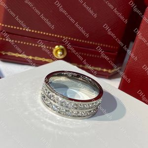 Womens Designer Diamond Ring Mannen Vrouwen Verlovingsring Luxe Liefhebbers Bruiloft Merk Band Ringen Klassieke 925 Zilveren Paar Sieraden Kerstcadeau