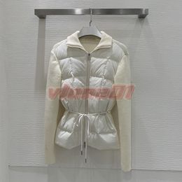 Diseñador para mujer Chaqueta de plumón Parka Moda para mujer Suéter Abrigos de plumón Color sólido Negro Chaquetas blancas Tamaño S-L