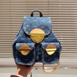 Designer pour femmes Duma bb mini denim bleu vieux sac à dos de sac à dos de sangle réglable sac à main de grande capacité