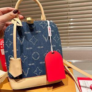 Damesontwerper Bloem denim rugzak schoudertassen outdoor sacoche bovenste handgreep totes crossbody handtassen 15x20x10 cm grote capaciteit portemonnee