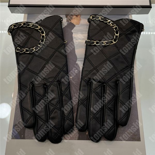 Gants en cuir véritable de créateur pour femmes marque en peau de mouton brillant femme gants d'hiver chaud mode demi-doigt coupe-vent antigel gant
