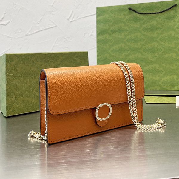 Womens Designer Gold Metal Chain WOC Bags Classic Mini Flap Purse Card Holder Multi Pochette Wallet Pocket Cuir de veau Véritable Cuir Outdoor Sacoche Sacs à main 20CM