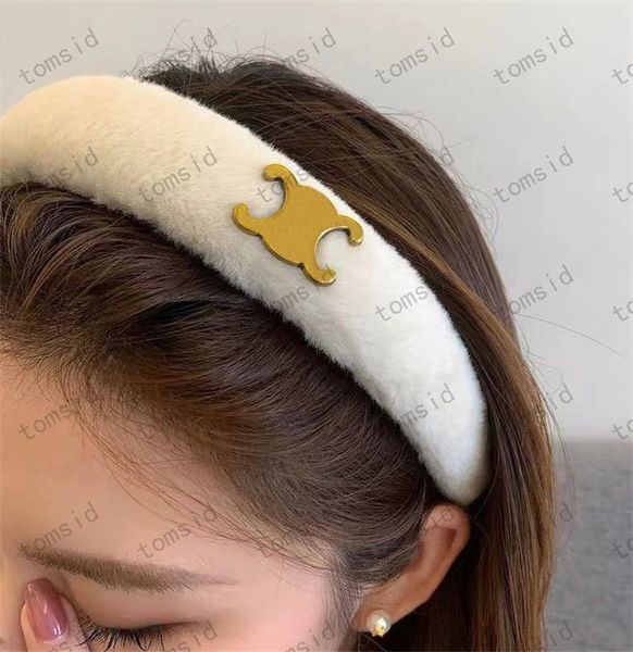 Femmes Designer Hairwear Bandeaux De Luxe Pour Dames Fermoir À Cheveux Marque Classique Boucle D'or Bandeau Hiver Fourrure Accessoires De Cheveux 3 Couleurs