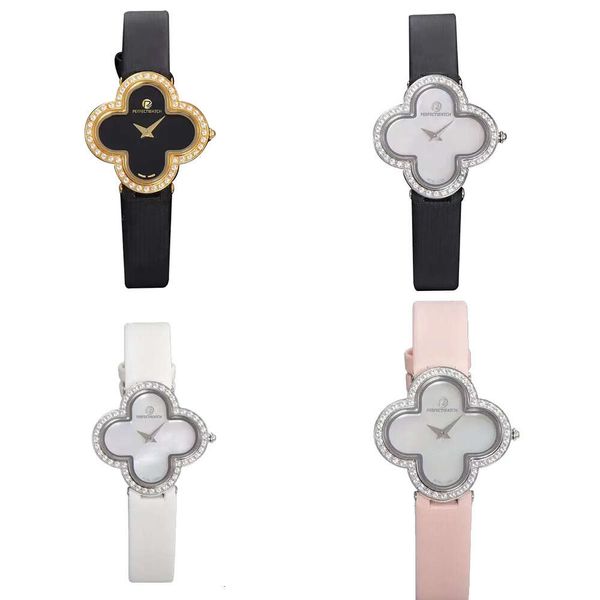 Diseñador de mujeres Clover Clover Diamond elegante Ocio de acero inoxidable Corcha de vidrio de zafiro Risaje de oro Montre de Luxe