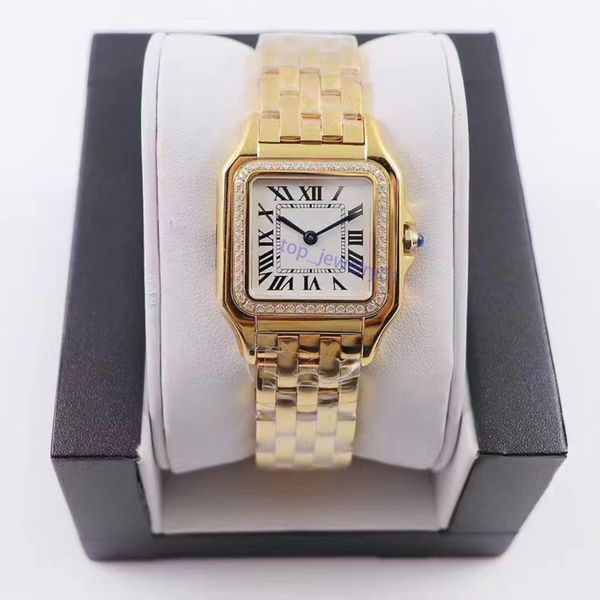 Montre de haute qualité pour femmes, couple de mode, montres à quartz en acier inoxydable, montres en diamant, taille 22 mm 27 mm, étanche, sans décoloration, moissanite, montre en or