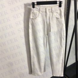 Dames designer jeans modemerk broek witte hoge taille jean vier seizoenen denim broek
