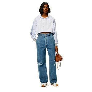 Dames designer jeans luxe straat hoge taille retro casual geborduurde decoratie rechte denim broek xs 5xl