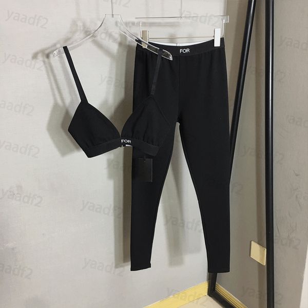 Femmes Designer Jogging Sportswear Crop Top Pantalon 2 Slim Exercice Yoga Costume De Loisirs