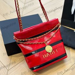 Diseñador de mujer Mini 22 bolsas de compradores rojo blanco becerro de ternero