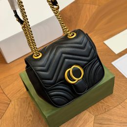 Diseñador para mujer Mini Corss Body Bags Marmonts Real Leather Lady Luxury Underarm Bag Bolsos de hombro clásicos Top Fashion Chain Messenger Bags
