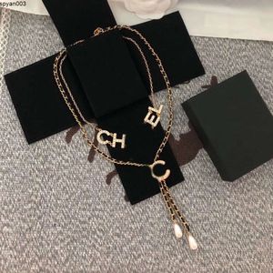 Dames Designer Ketting Choker Messing Koper 18k Verguld C-letter Kettingen Hanger Dubbellaags Lang Statement Mode Bruiloft Sieraden Accessoires