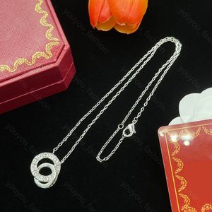 Collier de créateur pour femmes Luxury Double cerceau fermoir pendentif colliers mode 18k jielrisry dames dames longue chaîne populaire marque cadeau couple 925 argent -3