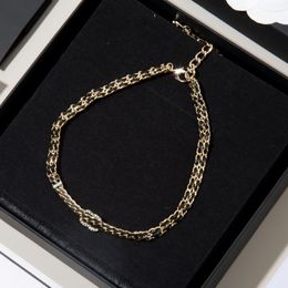 Dames Designer Ketters Crystal Brand C-Letter Hanger Kopper Choker 18K Gold Neckalce Chain Juwelier Jaarrie Geschenken Accessoire