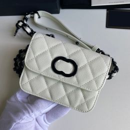 Femmes Designer Panda Taille Vanity Sacs Caviar Cuir Veau Noir Blanc Matériel Buste Ceinture Extérieure Sacoche Mini Cosmétique Porte-Carte Sac À Main 81088 12.5X9CM