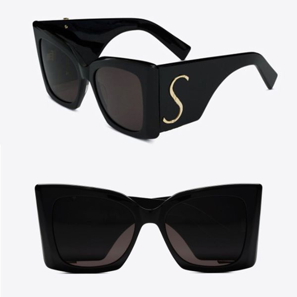 Gafas de sol de marco rectangular de diseñador de mujer con marco de fibra de acetato y lentes de poliamida SUPER GATO Ojos de gato anchos SLM119 Gafas de sol de lujo para mujeres