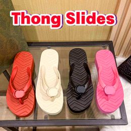 Signature de la résine pour femmes Signature Chevron Thong Slides Flatform Sandals Fashion Flip Flops Slippers with Box Luxury Summer EST Femme Chaussures