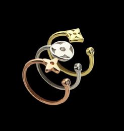Женское дизайнерское кольцо, модное кольцо с четырьмя листами клевера, открытые золотые кольца, ювелирные изделия, 3 предметаset7302977