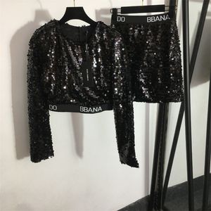 Designer pour femmes paillettes de mode de luxe sexy deux ensembles de PC