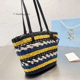 Diseñador para mujer Hombro B Cubo Raffias Cesta Paja Anram B Fold Shopper B Verano Tejido Viaje Cruz Cuerpo Duffle Embrague Playa Bs