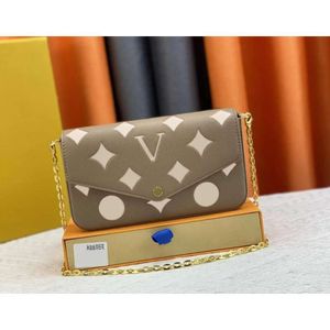 Dames designer schoudertas luxe Pochette Felicie handtassen Lichte kleur afbeelding bloem letter kleine kettingtassen damesmode avond make-up portemonnee