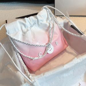 Womens Designer schoudertassen 22 tas mini met verpakkingsdoos handtas patent lederen gradiënt kleur vierkant crossbody modezakken cadeaus