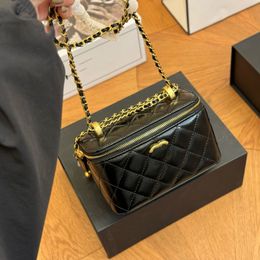 Dames designer koffer make -up make -updoos zakken met spiegel dubbele kleine ballen verstelbare riem crossbody schouder handtassen kaarthouder portemonnee 17x11cm
