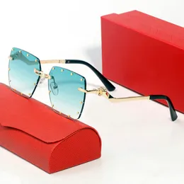 Dames designer zonnebril voor heren Notch Hole zonnebril mode onregelmatig gebogen frame charme anti-ultraviolet retro zonnescherm Carti brillen met originele doos