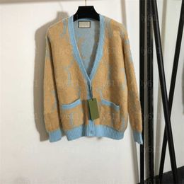 Femmes Designer Pull Cardigan Femmes Du Pull Femmes Vêtements Mode Lettre G Couleur À Manches Longues Col En V Mohair Manteau Automne Pulls Manteaux En Tricot