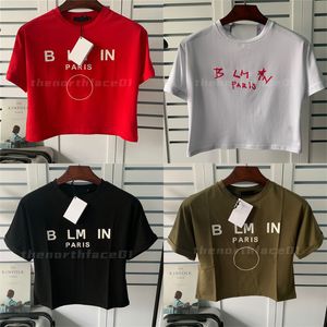 Damesontwerper T-shirt Crop Top Letters Gedrukt T-shirt vrouwelijk Casual korte mouwen Crew Neck Tops maat S-L
