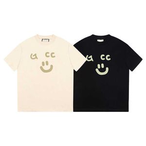 Womens Designer t-shirt Shirt 2023 Smiling Face Slogan Couple Summer Channel Article restreint Manches lâches