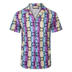Chándal de camiseta de diseñador para mujer 2023 Summer Button Down Bowling Men ROYAL REBELLION BAROCCO Print Dress Shirt Casual Silk M-3XL