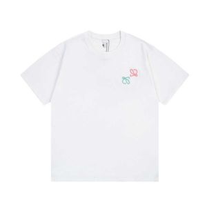 Womens Designer T-shirt Tracksuit Shirt High Edition Product Luojia kleurrijke ronde nek mouw paar losse casual t-shirt voor mannen vrouwen