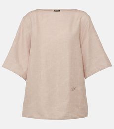 T-shirts de créateurs pour femmes T-shirts d'été en lin et mélange de laine haut loro piano vêtements pour femmes col rond coton couleur unie t-shirt à manches courtes
