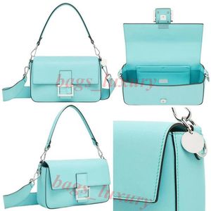 Womens Designer TF Bleu Sacs Baguette Classiques Avec Poignée Supérieure Fourre-Tout Bandoulière Sacs À Main À Bandoulière Avec Matériel En Métal Argenté Titulaire De La Carte Sacoche Purse