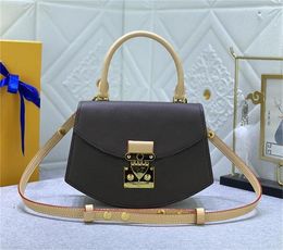 Dames designer draagtas luxe Fan-vorm crossbody handtassen Topkwaliteit bruine bloemen letters vrouw kleine schoudertassen mode make-up portemonnee