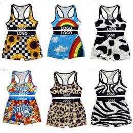 Womens Designer Tracksuits 2 -delige set vest shorts zomer bikini outfits sweatshirt slanke ademende fitness badpakken 6 kleuren